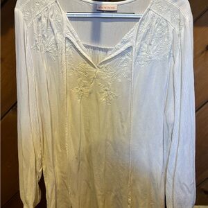 Knox Rose Cream Embroidered Blouse